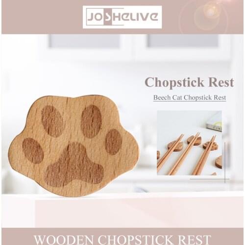 Chopstick Rest Tableware Natural Wood Japanese Cartoon Beech Wood Wooden Chopstick Rest Home Hotel Chopstick Rest Tableware