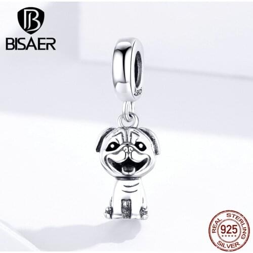 Animal Charms Hot Sale 925 Sterling Silver loyal Little Bako Beads Dog Doggy Charms fit Bracelets Silver 925 Jewelry ECC1320