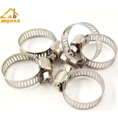 100pcs 1/2"-3/4" Adjustable Stainless Steel Drive Hose Clamps Fuel Line Worm