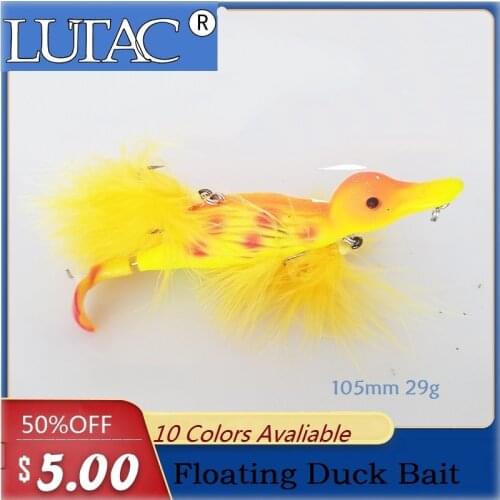 LUTAC 3D Eyes Hard Body Duck Lure 105mm 29g Floating Artificial Bait Fishing Tackle