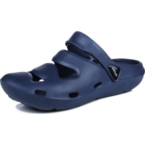 2021 Summer Beach Slippers Casual Slides Men Sea Clogs Sandals Mules Flip Flops Boy Flat Platform Shoes Light Soft Masculina