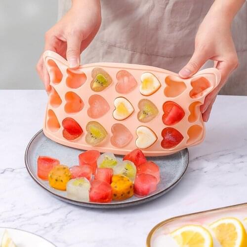 21Grid Silicone Ice Cube Mold Heart Square Round Ice Cube Mould With Transparent Lid Durable Ice Cube Moulds Kitchen Accessories