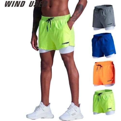 Gym Shorts Men Sports Marathon Track and Field Quick Dry Double-Layer Cycling bodybuilding Fitness workout Shorts