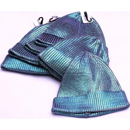 Reflective Knitted Wool Hat Unisex Reflective Knit Beanie Winter Warm Night Running Cycling Walking Safety Caps For Men Women