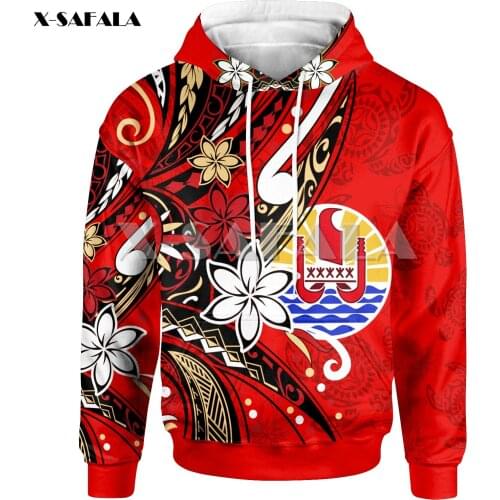 Tahiti Tribal Flower Turtles 3D All Over Print Hoodie Man Women Harajuku Outwear Zipper Pullover Sweatshirt Casual Unisex-1