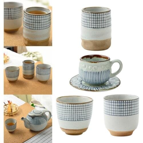 Traditional Japanese Yunomi Tea Cup for Loose Tea Handpainted Pottery Tea Cup