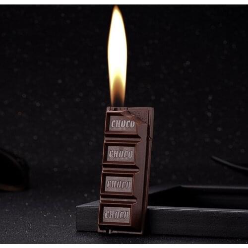 Creative appearance chocolate open flame lighter personalized electronic lighter good choice for childrens birthday gifts