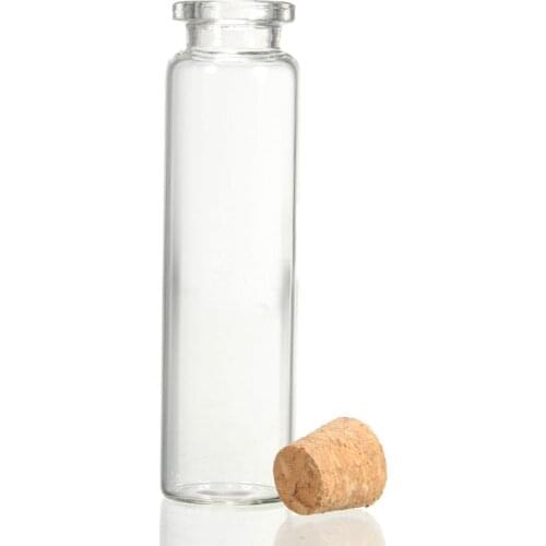 10 Pcs 20ml Mini Clear Wishing Bottle With Cork Home Decor With Cork Transparent Message Glass Vial Little Glass Jars Pendants
