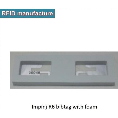 100pcs impinj monza 6 running timing chip race result systems 840-960mhz uhf rfid impinj r6 uhf rfid sticker bib tags with foam