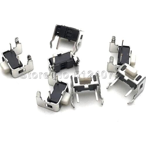 100pcs/lot 3X6X5 touch key micro switch with bracket horizontal 3*6*5MM 5H DIP 2PIN side press
