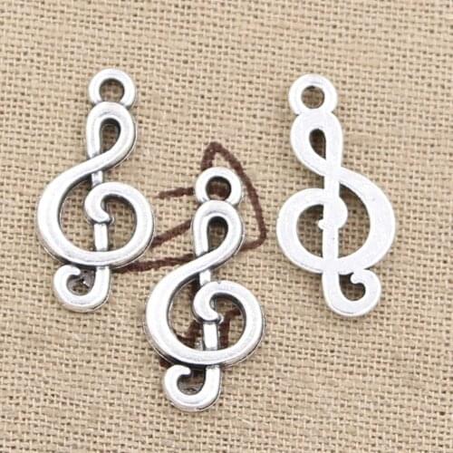 15pcs Charms Musical Note 23x13mm Antique Making Pendant fit,Vintage Tibetan Bronze Silver color,DIY Handmade Jewelry