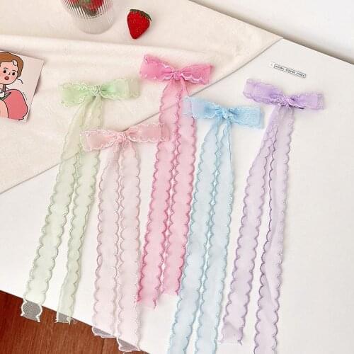 2 Pcs/Set New Baby Girls Cute Colors Ribbon Ornament Hair Clips Children Lovely Soft Barrettes Hairpins Kids Hair Accessories