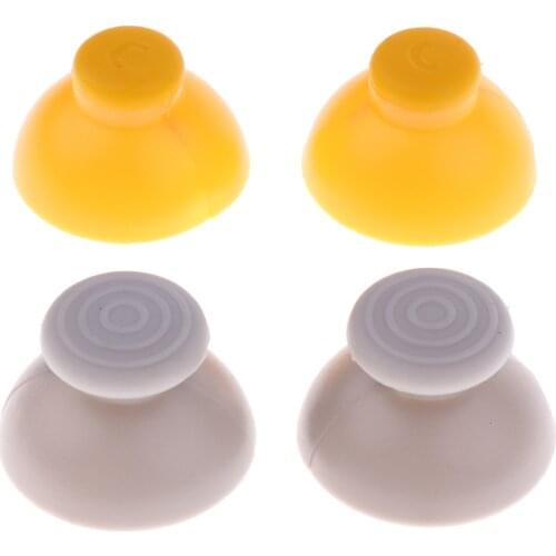 4x Analog Stick Thumbstick Joystick Cap For GameCube Controller Grey Yellow