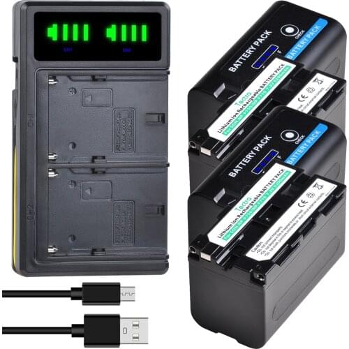 4PCS 5200mAh NP-F750 NP-F770 Li-ion Camera Battery+LCD USB Dual Charger for Sony NP F970 F960 F550 F570 QM91D CCD-RV100 TRU47E