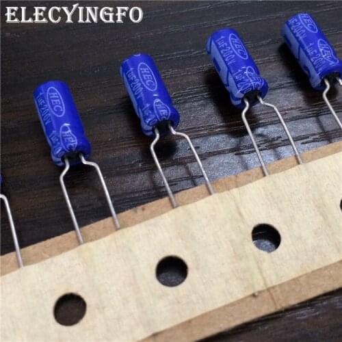 50pcs 1uF 200V1uf TaiWan HEC ZT Series 5x11mm 200V1uF Aluminum Electrolytic Capacitors