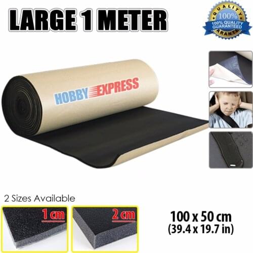 Arrowzoom 1 Meter Self Adhesive Car Noise Sound Proofing Deadening Heat Insulation Acoustic Rubber Foam Mat KK1136