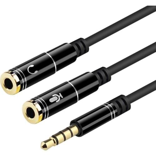 100pcs 3.5mm Aux Microphone Headset Audio Splitter Cable Male to 2 Female Headphone Mic Extension Cables For Phone Computer