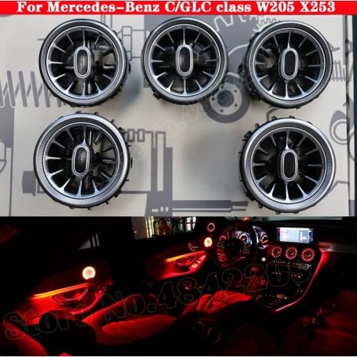 Car Colors decorative Ambient Neon Light For Mercedes-Benz C/GLC class W205 X253 Front Console Dashboard AC Condition Air Outlet