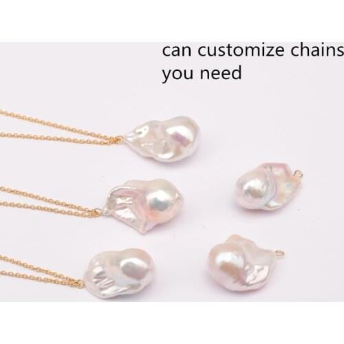 Best seller natural white single real pearl big baroque pearl bead gold plated pendant necklace women girl new design