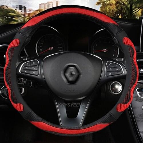 For Renault Scenic 1 2 3 4 Grand Scenic Megane Car Steering Wheel Cover 37-38CM Non-slip Microfiber Leather Auto Accessories