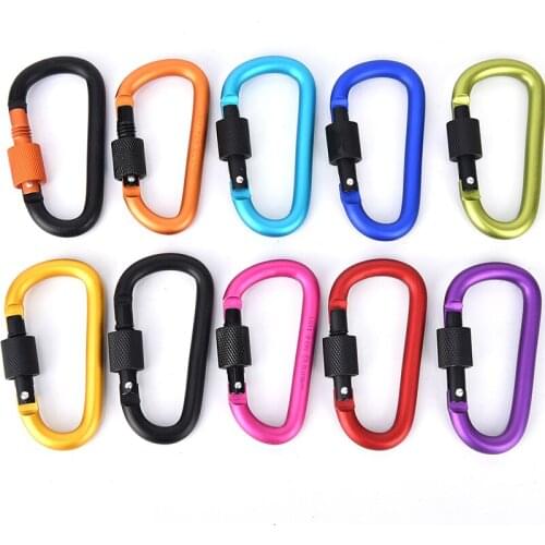 D Shape Mountaineering Buckle Fast Hang Mini Buckle Hook Aluminum Alloy Outdoor Camping Climbing Carabiner