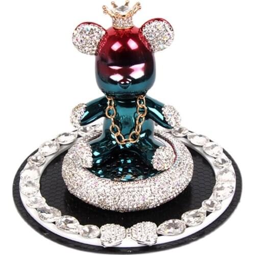Plating Luxury Crystal Cartoon Diamonds Bear Auto Interior Deco Ornaments Aroma Diffuser For Ladies Girls Women Car Perfume Gift