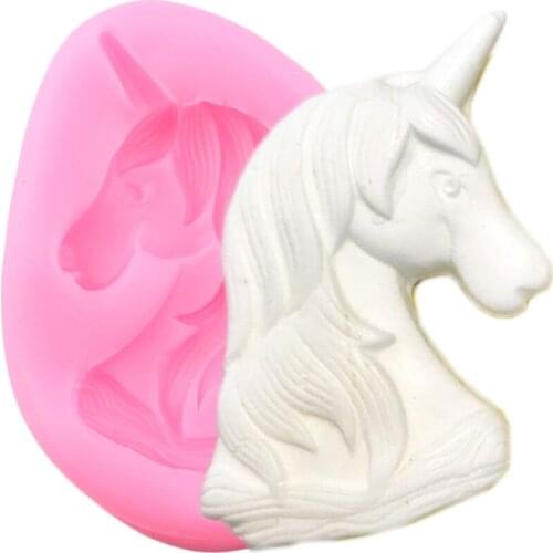 Unicorn Silicone Mold Baby Birthday Cupcake Topper Fondant Cake Decorating Tools Soap Resin Clay Candy Chocolate Gumpaste Moulds