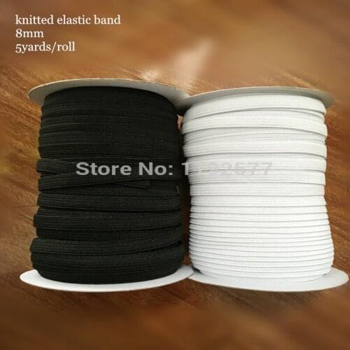 8mm to 50mm 5mts/lot Knitting Elastic Tapefor DIY Clothes, handmade item, garment accessories white black color