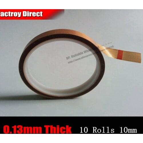 10Rolls (10mm*10M) Adhesive PTFE Tape, Vacuum Sealer Hot Seal, Impulse Seal, High Temperature Withstand up to 300 Degree