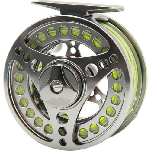 CNC Machine Fly Fishing Reel Combo , Large Arbor Fly Reel With Fly Line Weight Forward Fly Fishing Floating Line 3/5/8 WT