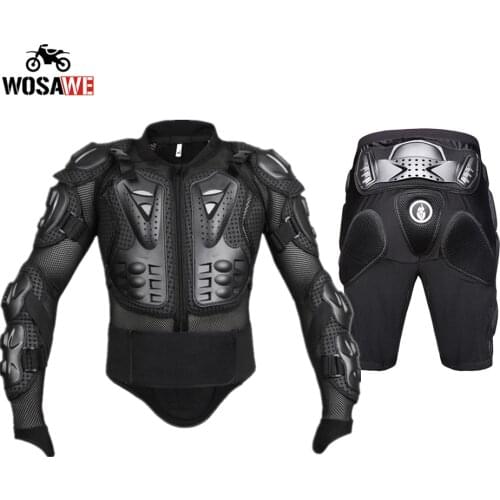 WOSAWE Motorcycle Jackets sets Motorcyclist Motocross Protection Gear Moto chest Back Support Clothes Armor hip Protector Suits
