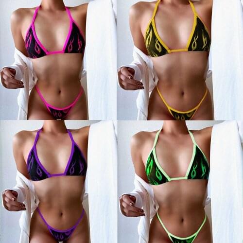 Flame printed bikini swimwear women swim suits for women swim suits for women bathing suits 2 pieces bathing suit women
