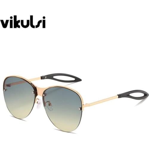 Rimless Square Sunglasses Womens Fashion Shades Gradient Round Luxury Vintage Glasses 2020 Mens Oversized Zonnebril Heren UV400