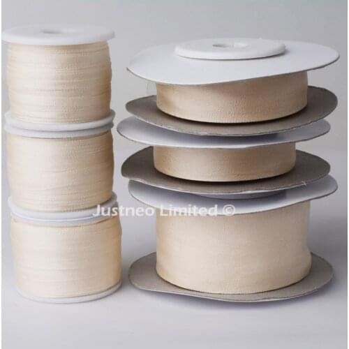 203 Ivory 100% Real Pure Silk Ribbons for Sewing Embroidery Needlework Handcraft Christmas Decor, Double Face Taffeta 2-32mm