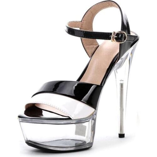 Hot-selling 2019 womens shoes fashion sexy gold/silver shoes star shoes 15cm ultra high heels crystal sandals