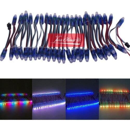 Hotselling WS2811 12mm led string Module RGB Full 5V 50pcs/lot color Pixels Addressable DC5V IP68 waterproof