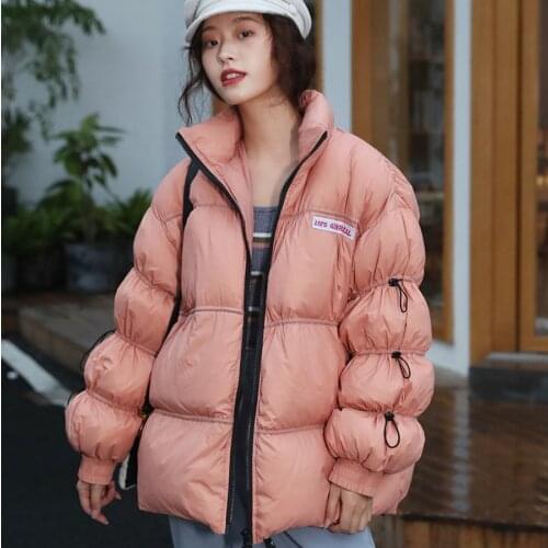 Winter Fashion Womens Oversized Fluffy Down Coat Female Winter Stand Collar Was Thin Duck Down Jacket Parkas Wy215