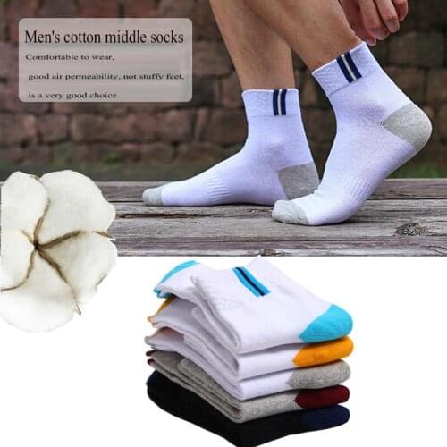 Men high quality cotton mid-tube socks All cotton hygroscopic deodorant basketball socks Spring and Autumn style sports socks