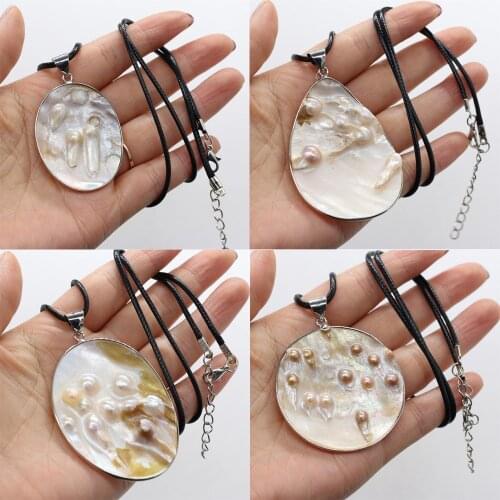 Natural Shell Pendants Vintage White Mother of Pearl Shell Pendant for Jewelry Making Necklace Earring