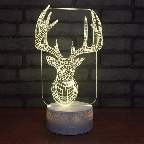 3D Illusion Night Light Colorful Deer LED Table Lamp for Kids Bedroom Bedside Lighting Home Decor