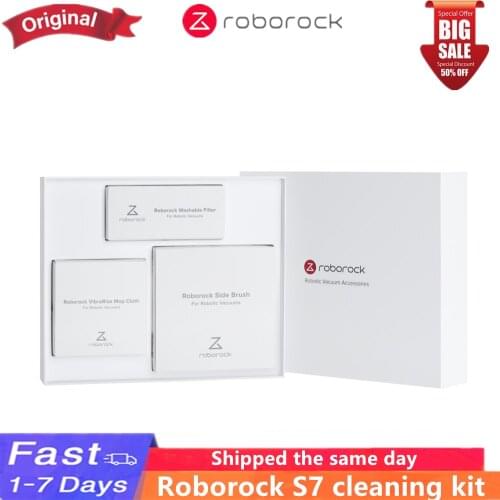 NEW Original Roborock Vacuum Sweeping Robot S7 S70 S75 Washable Mop Filter Pentagonal Edge Brush Cleaning Kit Promotion