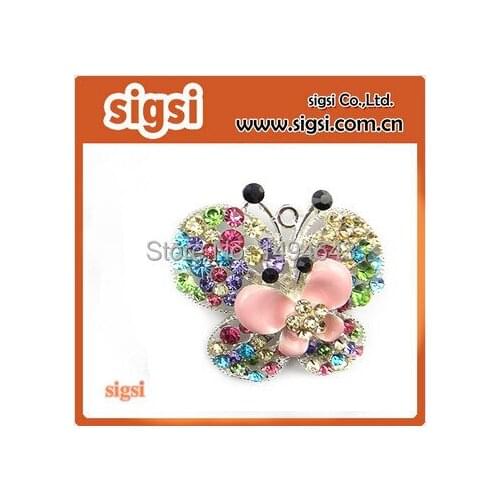 Wholesale 100pcs/lot beautiful rhinestone butterfly necklace pendant, rhinestone butterfly pendant