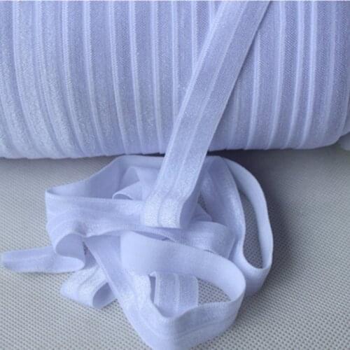 Wholesale 5/8" #029-White Solid Fold Over Elastic Ribbon FOE , 96olors are available, 50yards/lot