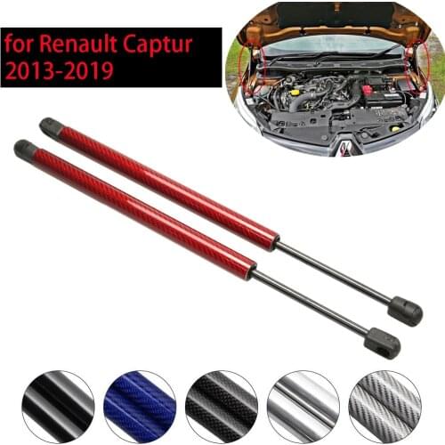 For Renault Captur 2013-2019 Front Bonnet Hood Modify Gas Struts Carbon Fiber Lift Support Shock Damper Absorber 377MM