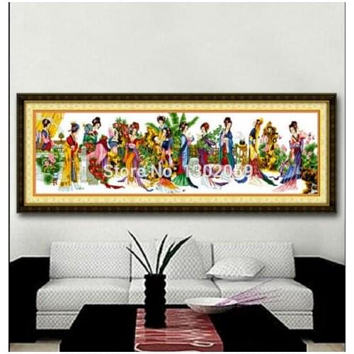 18CT or 16CT or 14CT Embroidery Package Cross Stitch Kit Twelve Beauties Free Shipping