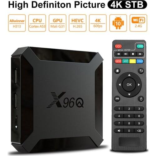 X96Q Android 10.0 Smart Tv Box Allwinner H313 Quad Core 2GB 16GB iptv Box Support Wifi 2.4G Media Player PK X96Mini Set Top Box