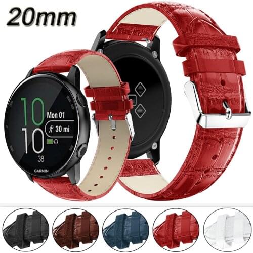 Crocodile Genuine Leather Band Strap For Garmin Forerunner 645 / Vivomove HR Vivoactive 3 Replacement Bracelet Belt Watchband