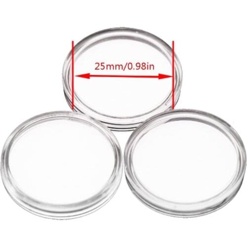 10PCS Ntag215 RFID Tags Phone Available Adhesive Labels RFID Tag 25mm with Acrylic Material Coin Holder Capsules Box Storage