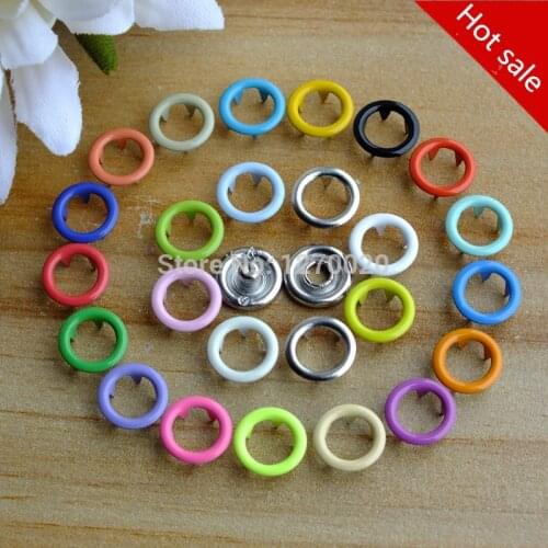 Retail 50set/lot Multicolour 9.5mm hollow prong snap buttons baby romper buckle snap