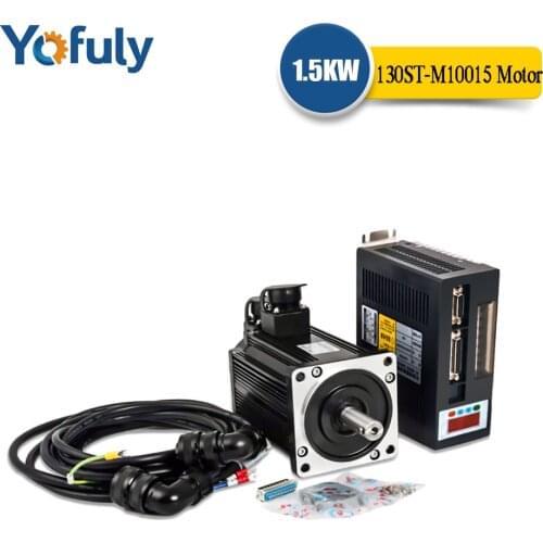 1.5KW AC servo motor 130ST-M10015 1500RPM 10Nm and matched servo driver+ Matched Servo Driver CNC servo controller